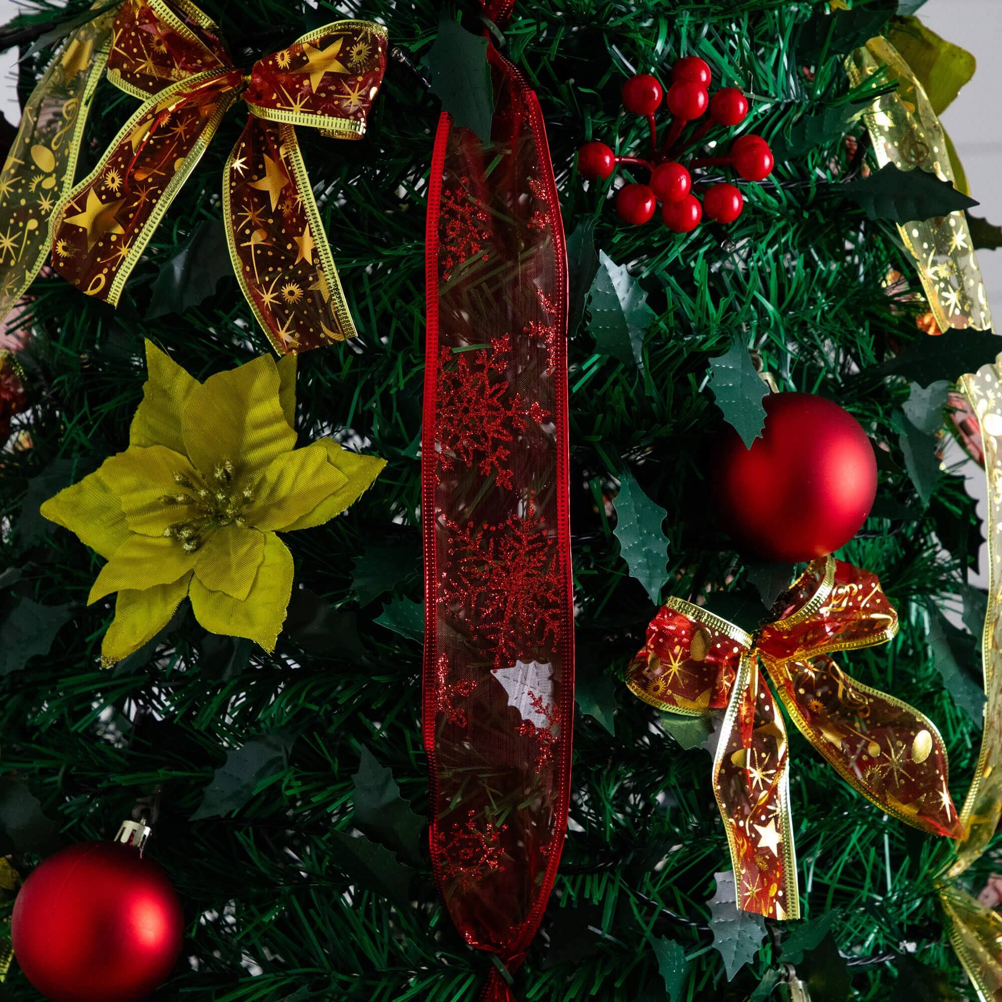 7ft. Pre-Lit Pop-Up Green Artificial Christmas Tree, Warm White LED Lights